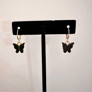 Black+Gold Butterfly Earrings